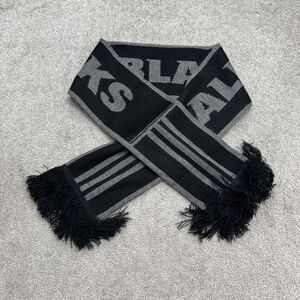 Adidas All Blacks Rugby New Zealand Knit Scarf Black Gray Fringed Winter Fan